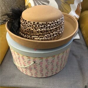 Stylish Tan and Leopard Print Women's Hat